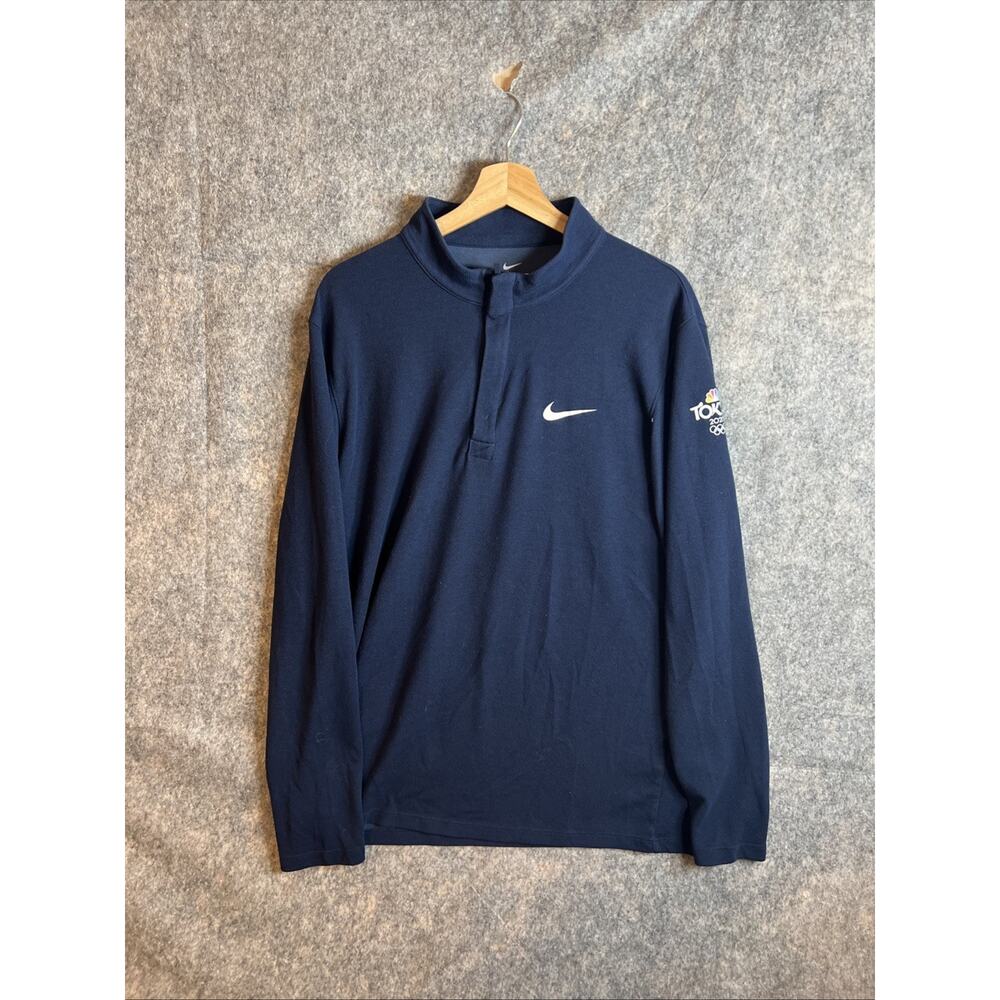 Nike Tokyo Olympics 2020 1/4 Zip Blue Pullover Men Size XL